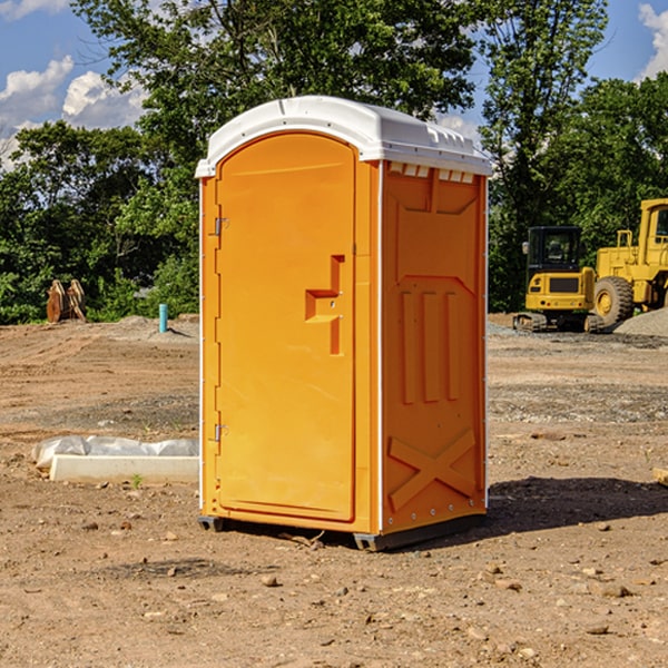 how often are the porta potties cleaned and serviced during a rental period in Rio Nido California